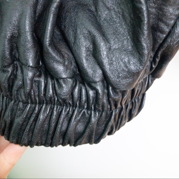 Vintage 80s/90s Black Leather Jacket Lined - Picture 7 of 8